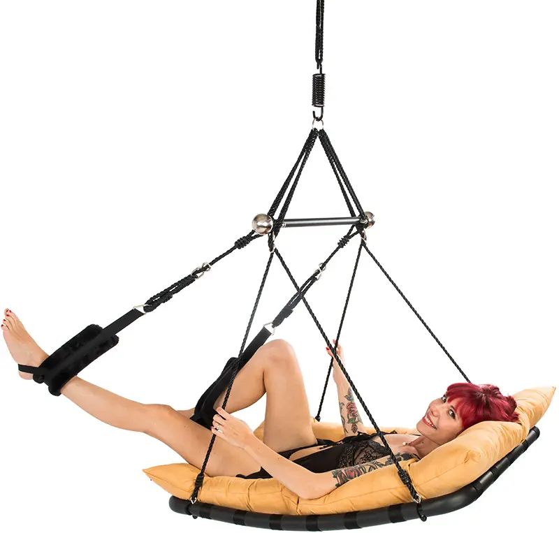 Girl in sex swing