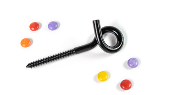 Mini picture - ceiling hook black - pigtail hook for sexswings